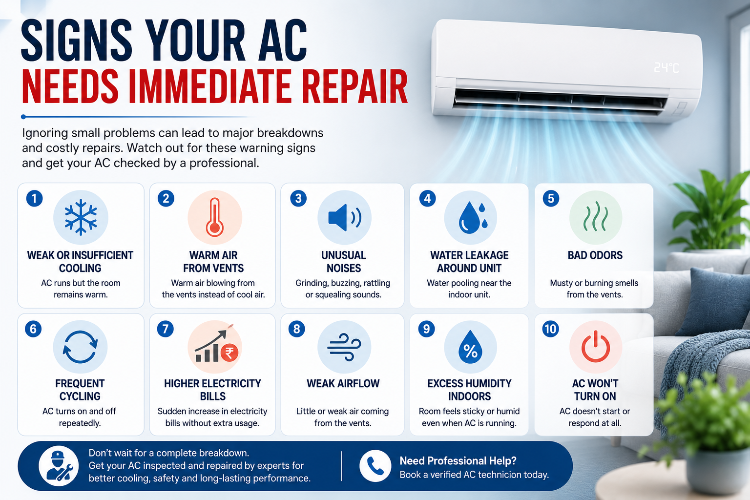 Signs Your AC Needs Immediate Repair